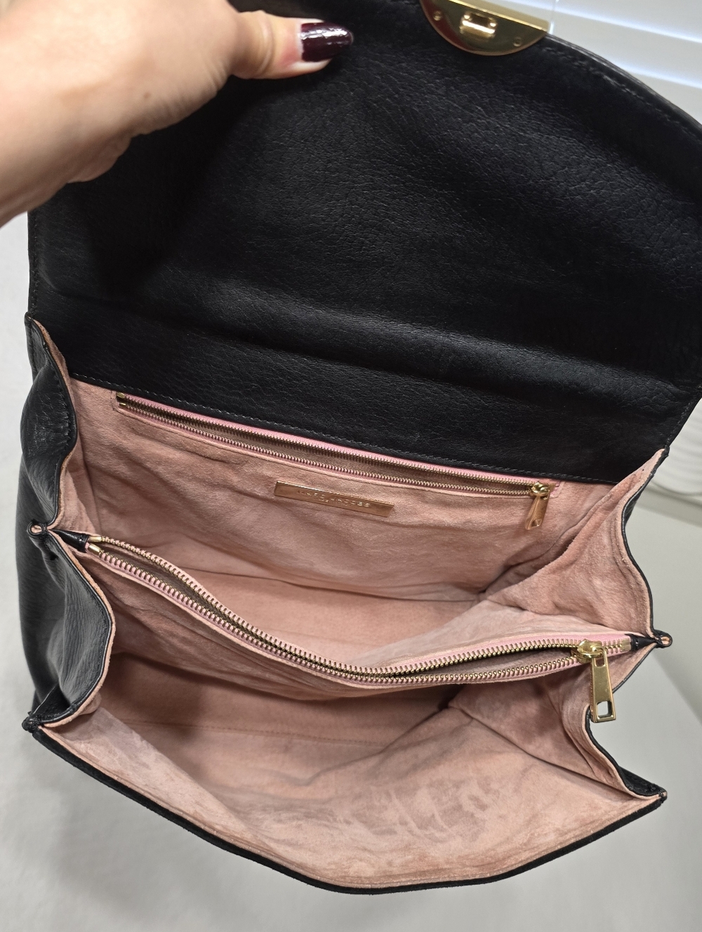 Marc Jacobs Black Suede Top-Handle Shoulder Bag - Picture 12 of 17